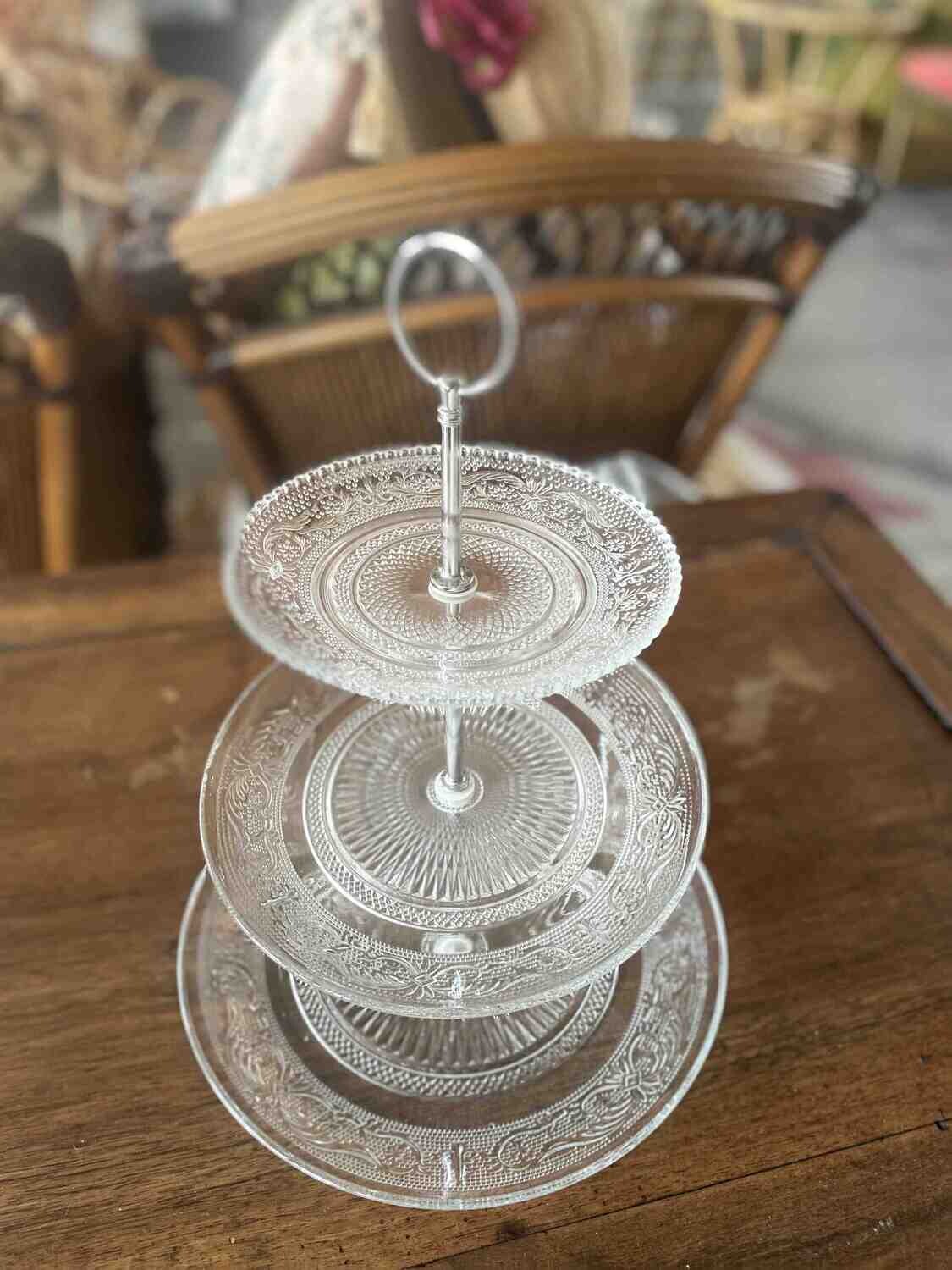 Serviteur à gâteaux 3 étages transparent