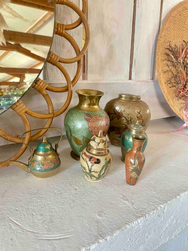 Pot laiton cloisonné