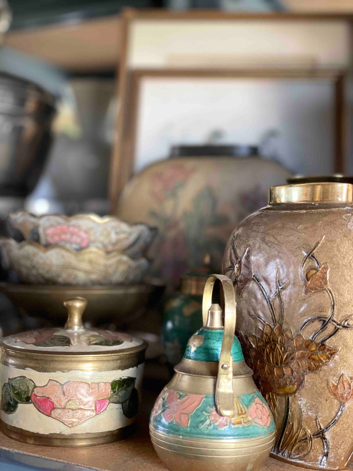 Pot laiton cloisonné