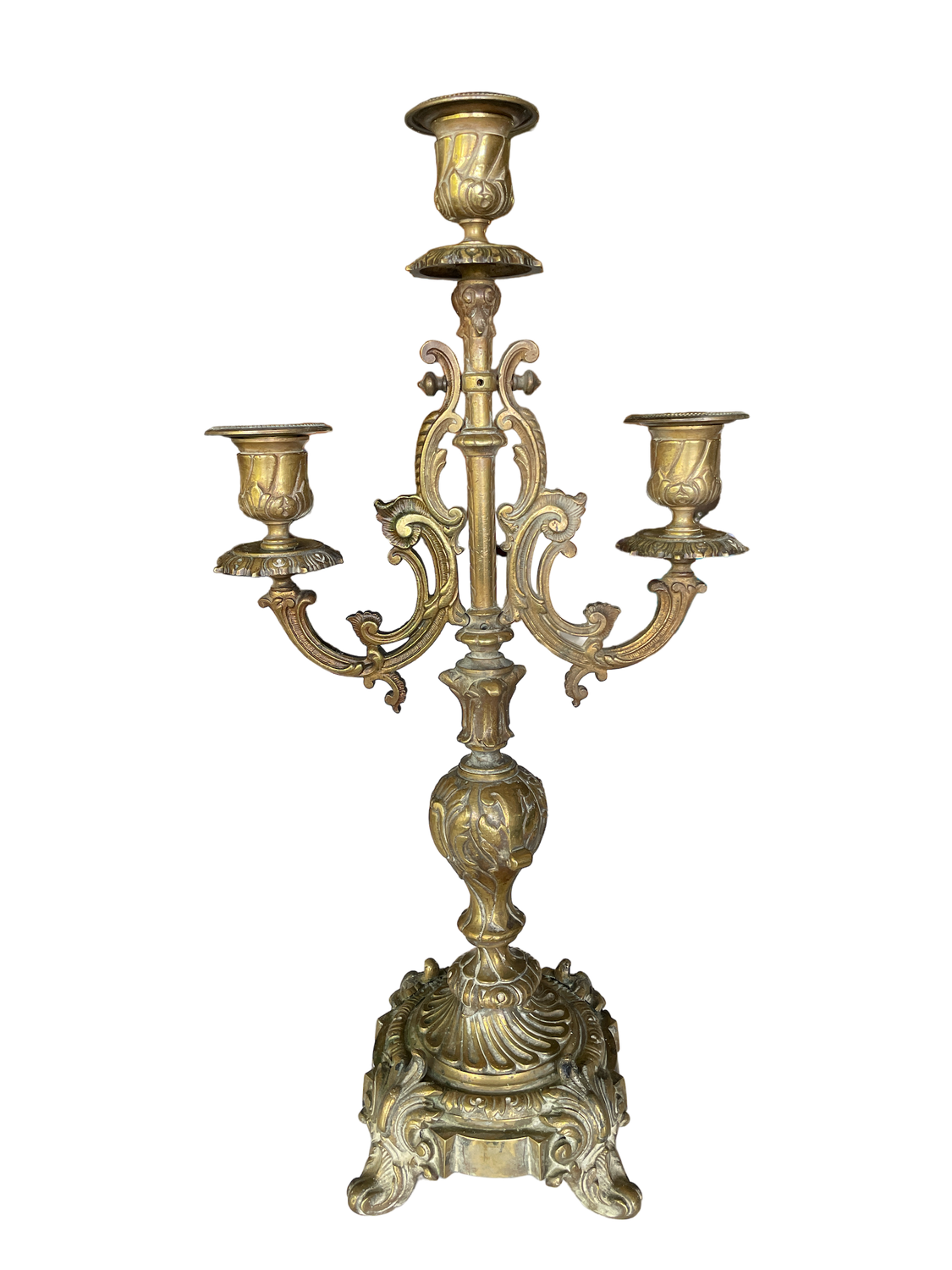 Chandelier laiton triple grand arabesques