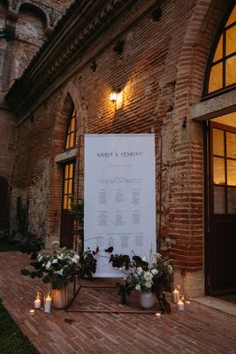 Affiche plan de table tissu personnalisée