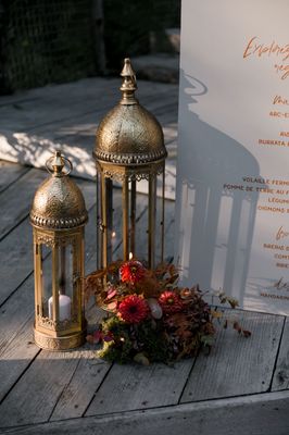 Lanterne laiton ajourée (Lot de 2)