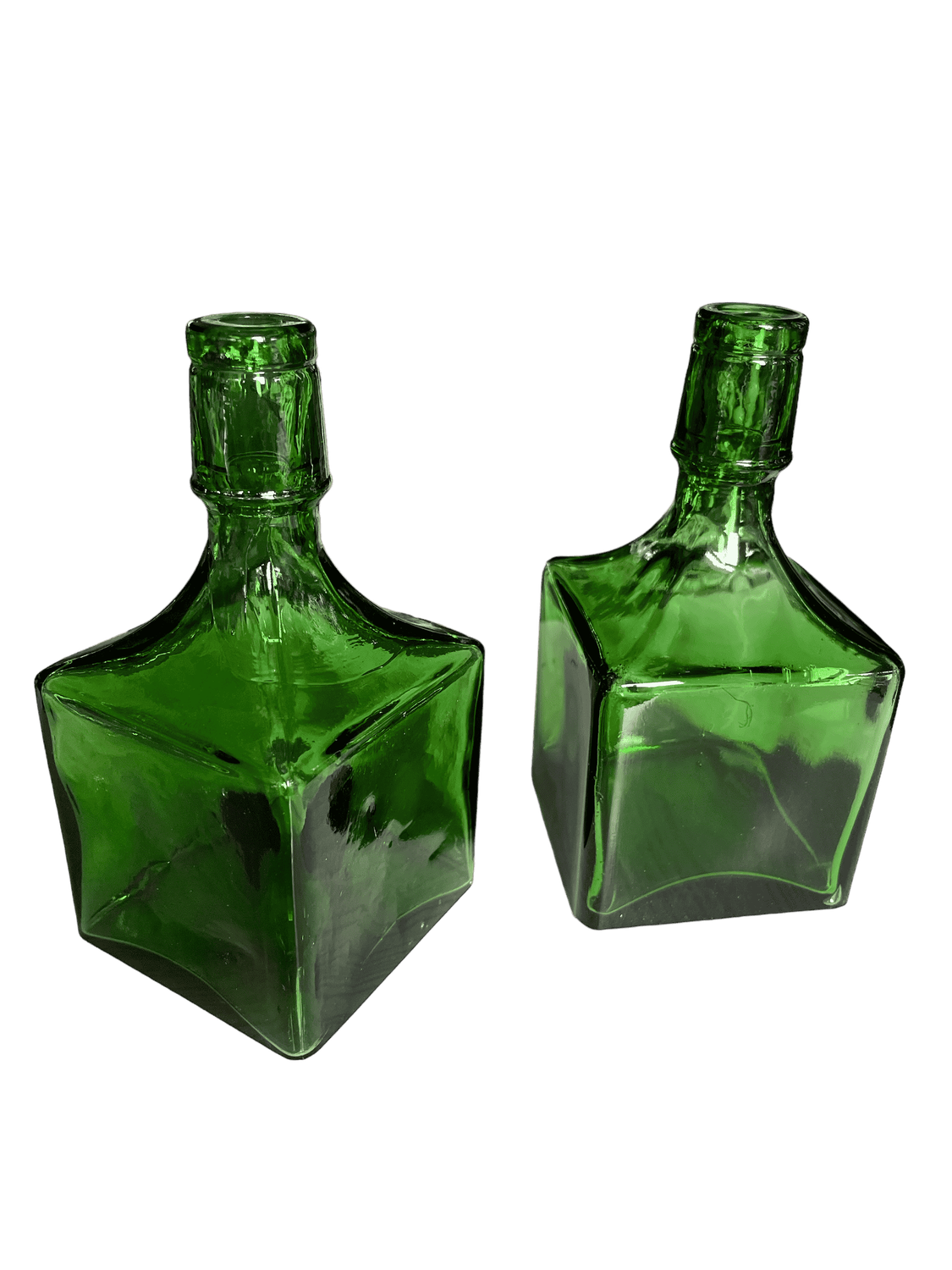 Vase verre vert carré