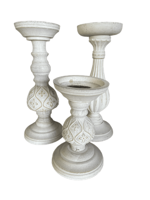 Chandelier bois simple blanc strie moyen