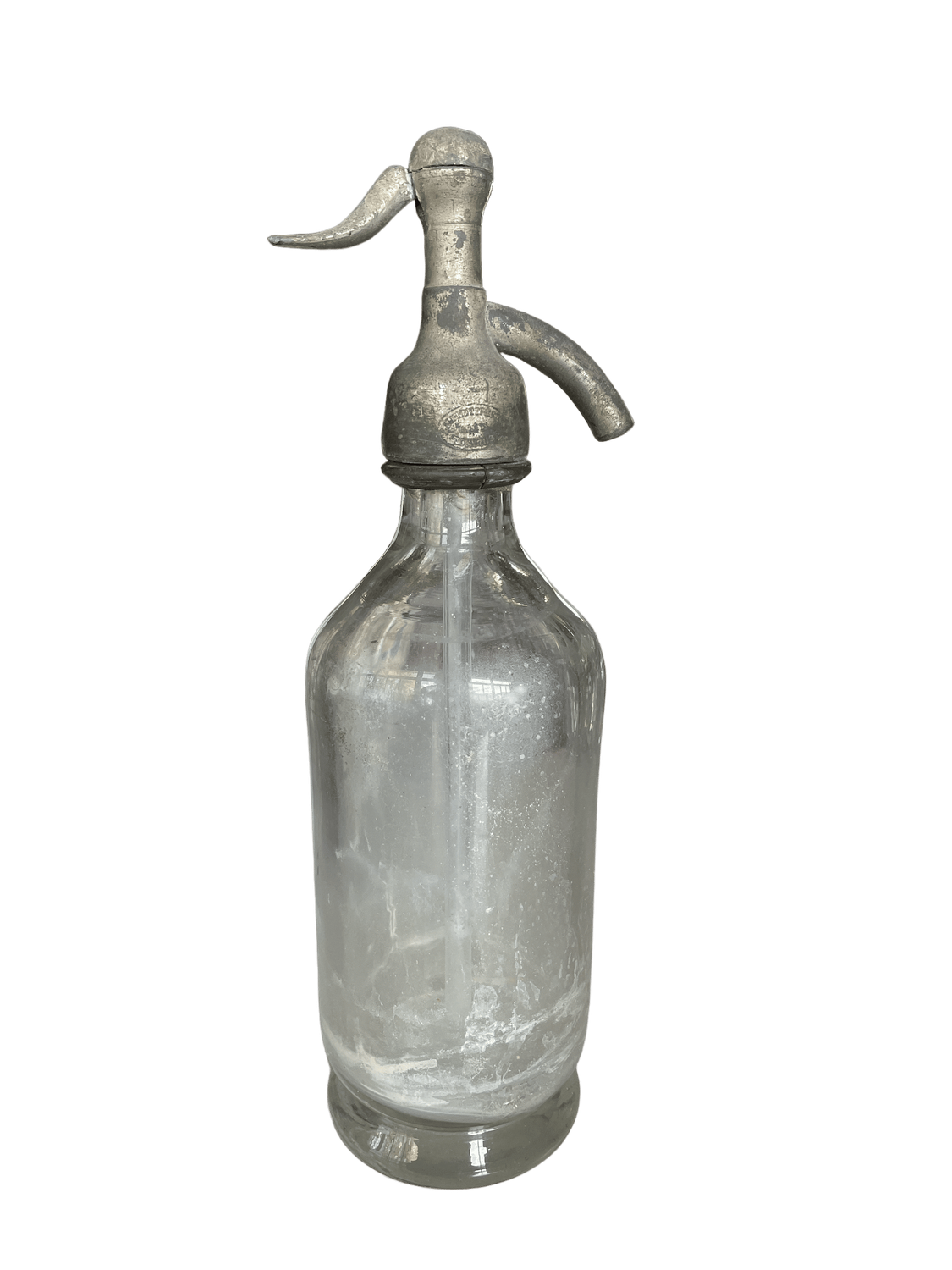 Bouteille siphon verre métal argenté