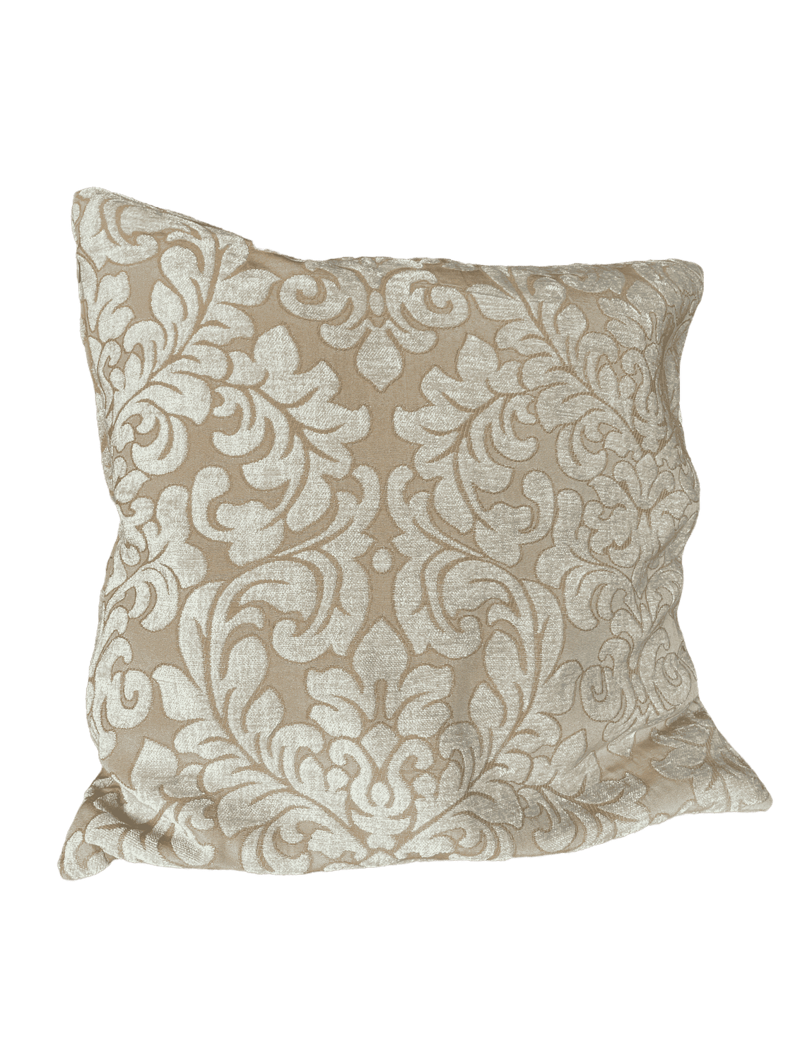 Coussin beige motifs velours dorés