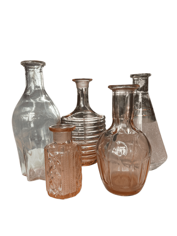 Vase verre rose