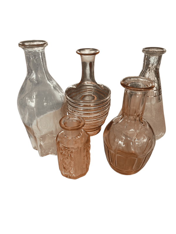 Vase verre rose