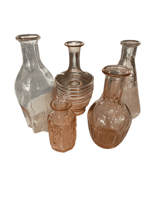 Vase verre rose