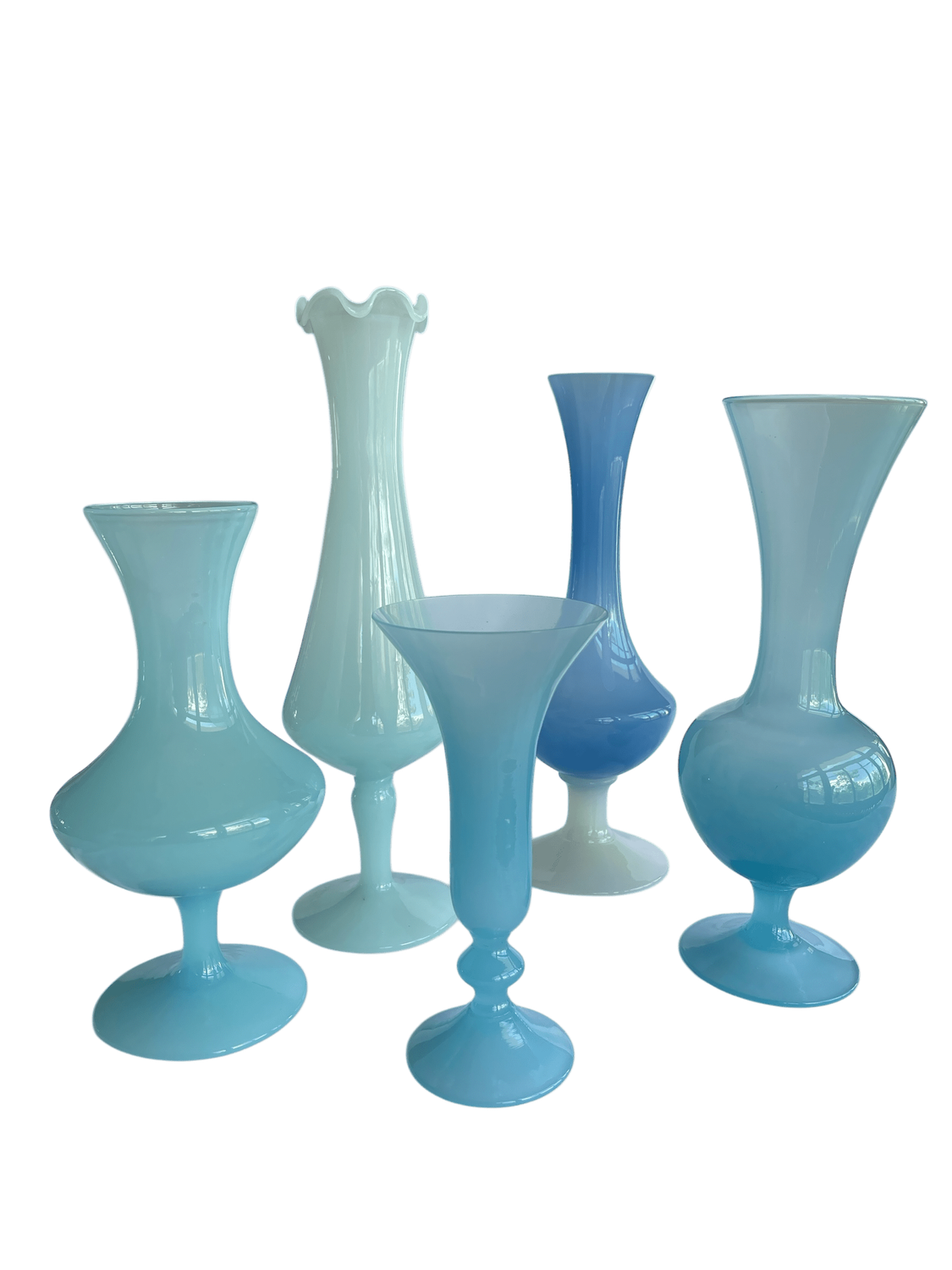 Vase opaline bleu