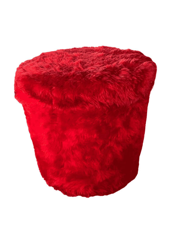 Tabouret fourrure rouge Tabouret fourrure rouge