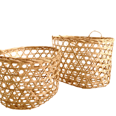 Panière tressée ajourée