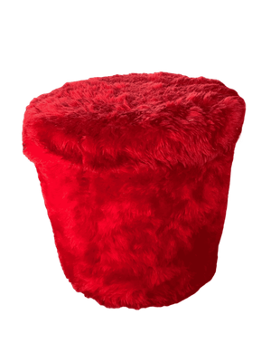 Tabouret fourrure rouge