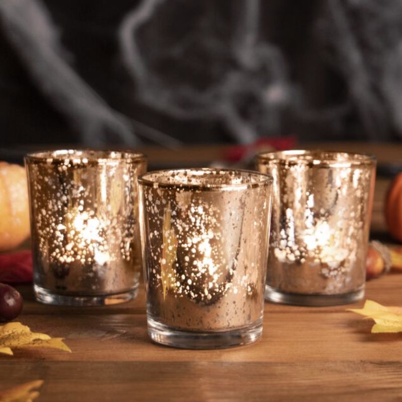 Photophore verre doré