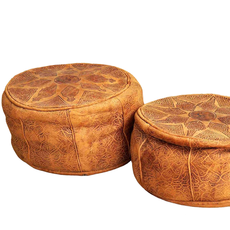 Pouf marocain cuir