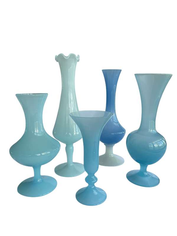 Vase opaline bleu