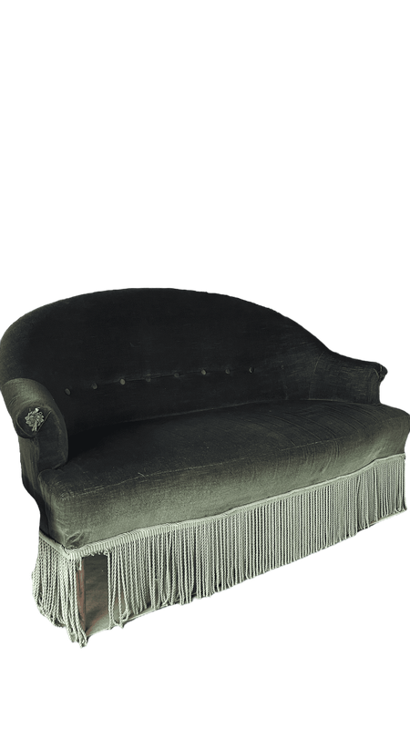 Banquette crapaud velours verte