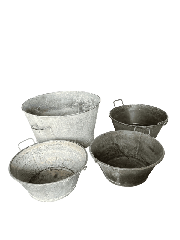 Bassine en zinc ronde lot