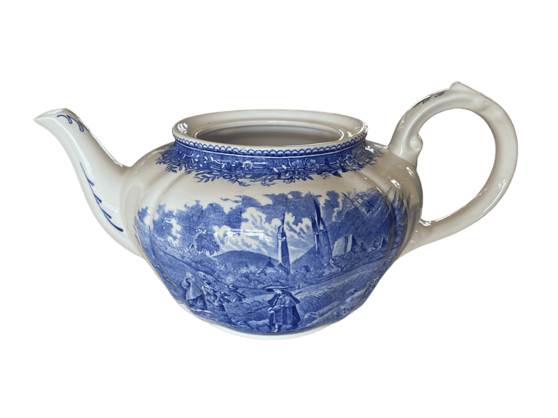 Cruche porcelaine bleue basse