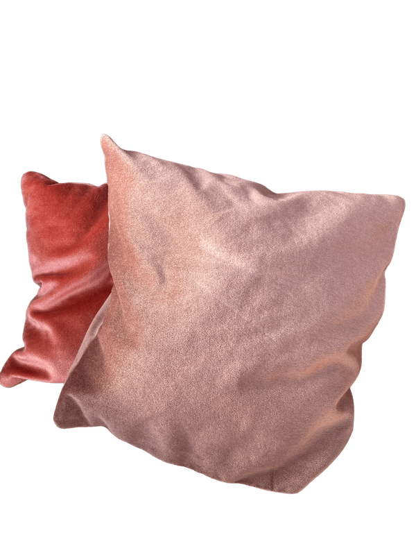 Coussin velours rose clair