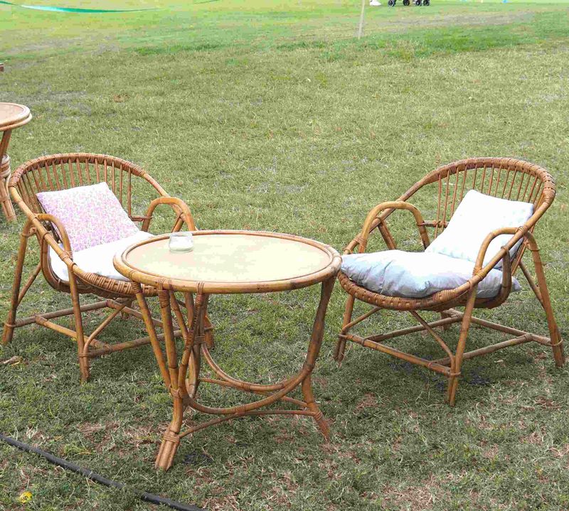 Fauteuil en rotin coquille