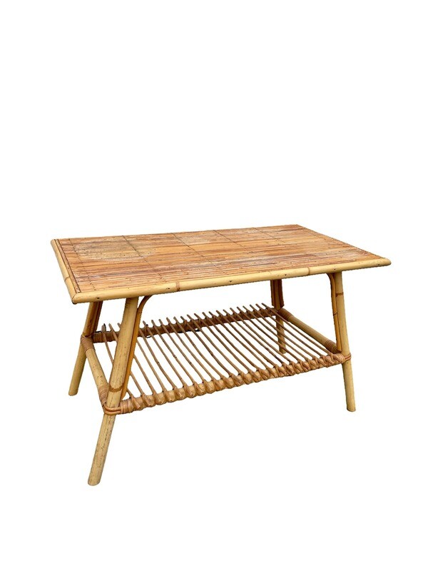 Table basse rotin bambou