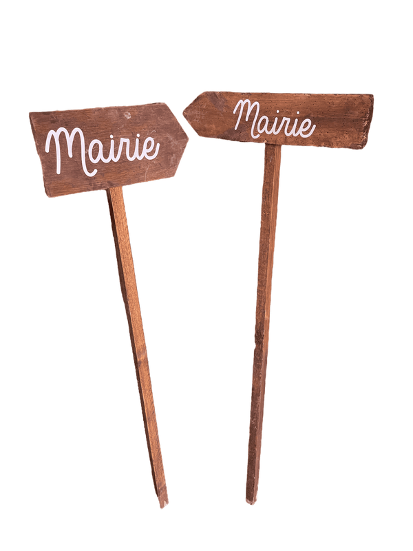 Panneau mairie à planter flèche à gauche