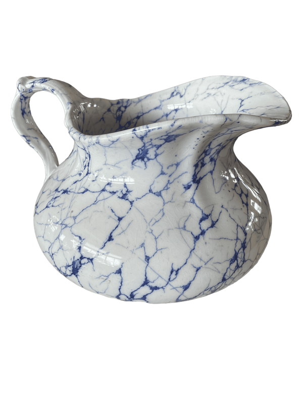 Cruche porcelaine blanche bleue