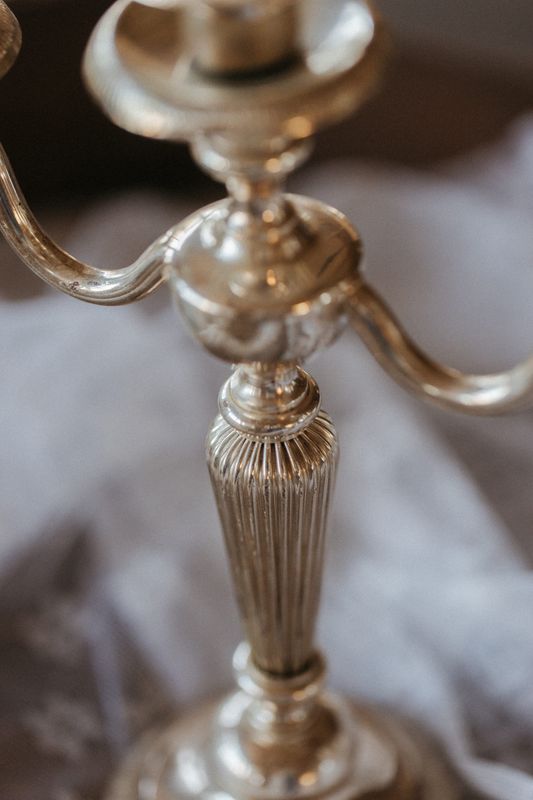 Chandelier argenté triple moyen