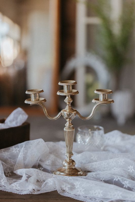 Chandelier argenté triple moyen