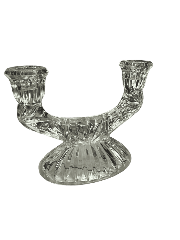 Chandelier verre vintage 2 bougies