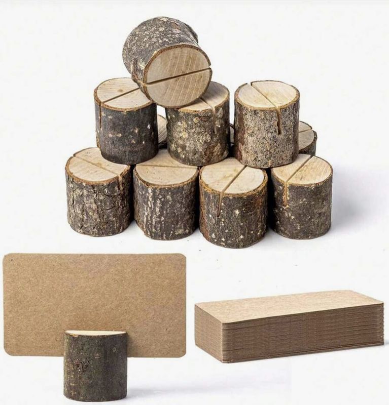 Marque place rondin de bois