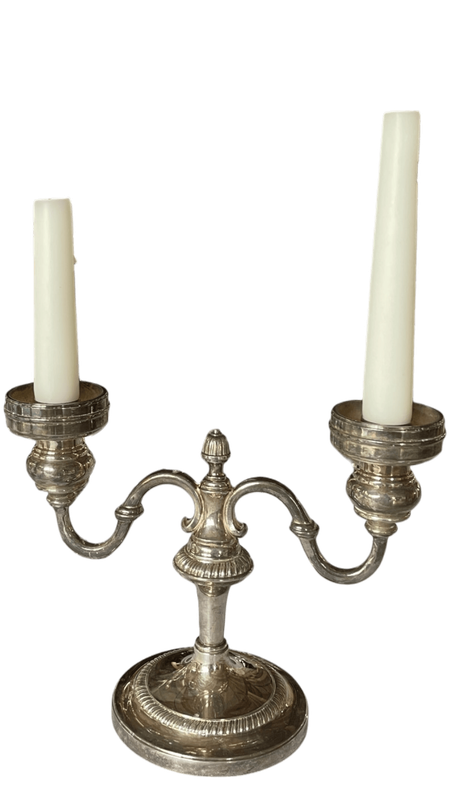 Chandelier argenté double