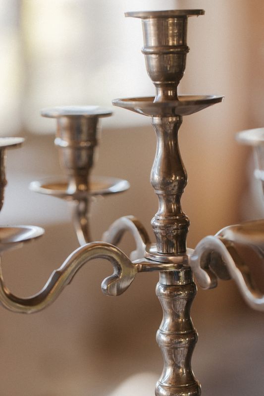 Chandelier argenté 5 branches grand