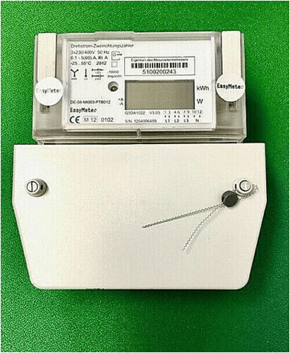 Moderne Messeinrichtung Drehstromzähler 5(60)A. geeicht 2026 für Photovoltaik / Zweirichtungszähler