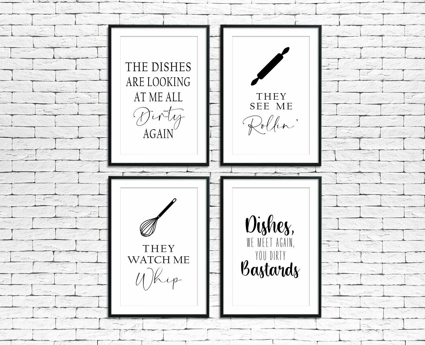Funny Home/Kitchen Prints 16 Designs, 6 sizes, Minimalist Wall Art Poster  New Home Gift, Funny