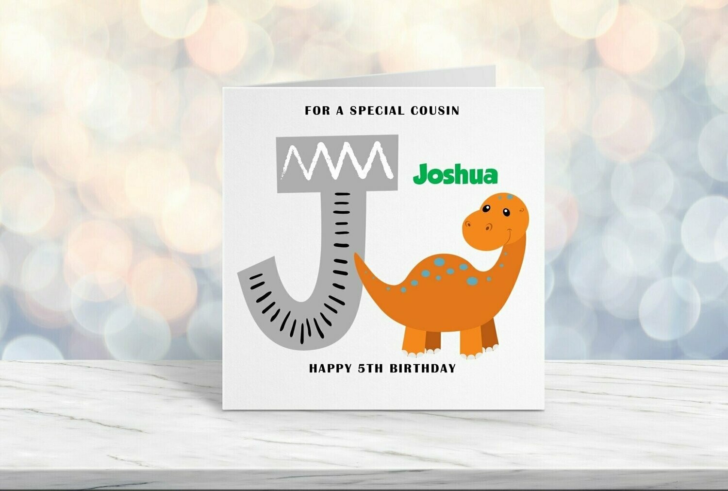 Personalised Dinosaur Birthday Card For Him - Birthday Card Cute Initial Dinosaur Design Dinosaur Birthday Card