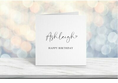Simple Personalised Birthday Card, Happy Birthday Card, Simple Birthday Card, Greetings Card, Card for Her, Card for Him