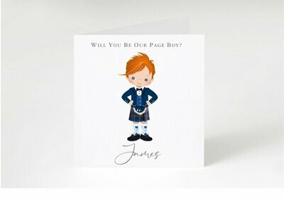 Personalised Will You Be Our Page Boy? Cards 3 Designs Available