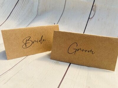 Pack Of 10 Simple Place Cards, Rustic Wedding Place Cards, Simple Personalised Wedding Place Settings, Place Name Cards, Wedding Table Décor