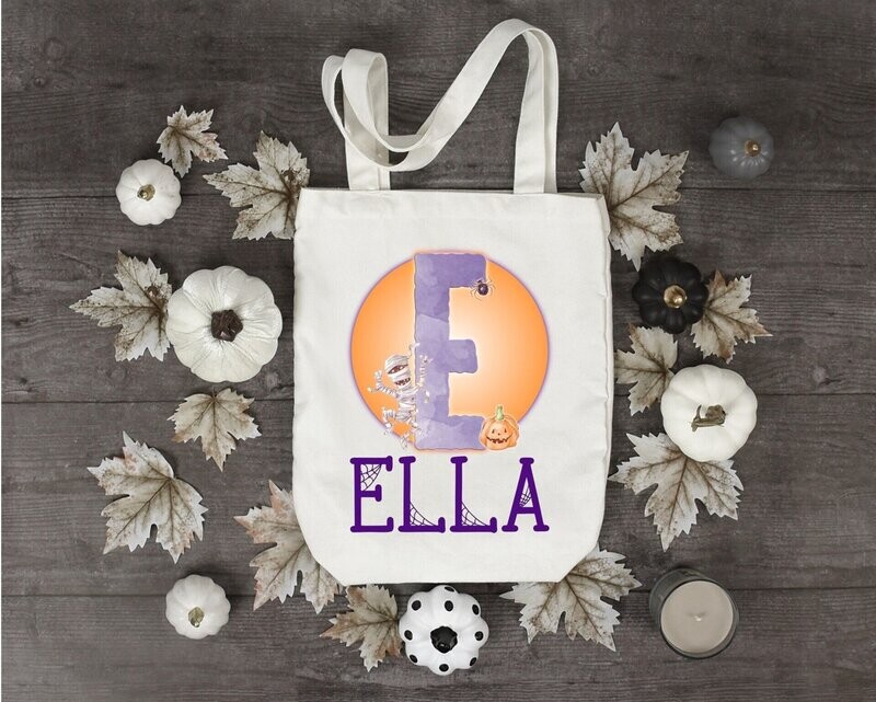 Personalised Halloween Bag, Custom Trick or Treat Bag with Name, Tote Bag, Halloween Gift Bag, Halloween Party Bag, Candy, Halloween Decor