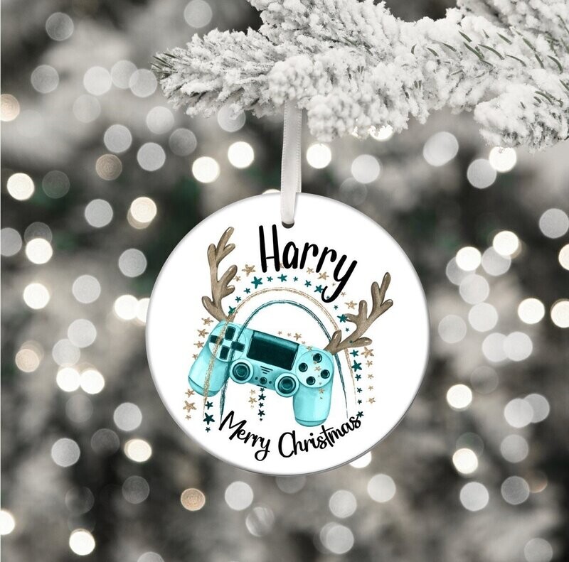 Custom Gamer's Christmas Decoration- Personalised Bauble- Personalised Tree Ornament- Tree Decoration- Gift for Son Daughter- Teen Boy Girl
