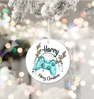 Custom Gamer's Christmas Decoration- Personalised Bauble- Personalised Tree Ornament- Tree Decoration- Gift for Son Daughter- Teen Boy Girl