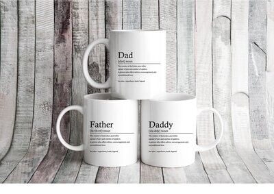 Word Definition Mug, Coaster, Mug & Coaster Set - Dad, Daddy, Father