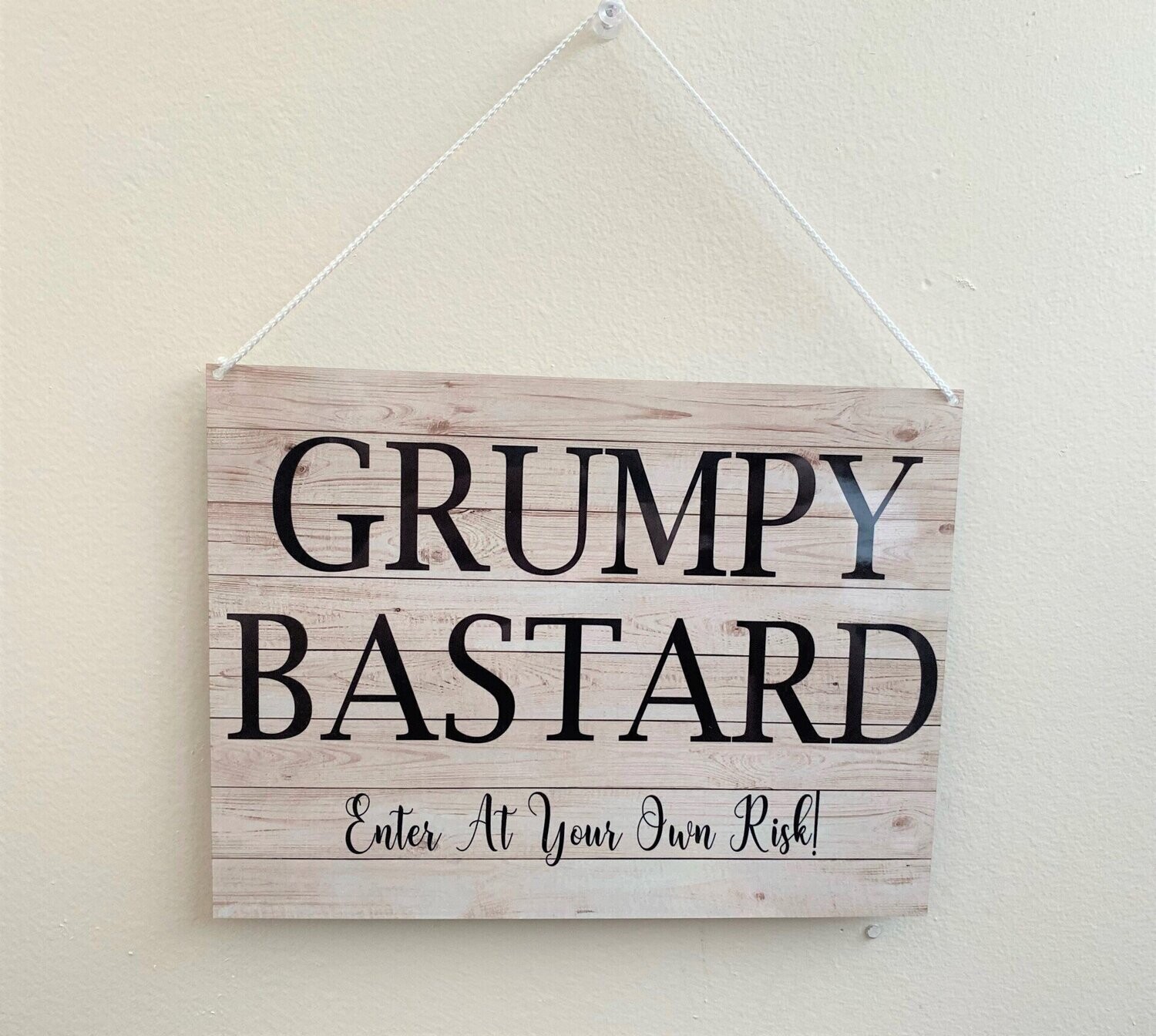 Gumpy Bastard - Enter At Your Own Risk - Funny Metal Sign/Plaque - Mancave - Bar - Home -Father's Day Gift