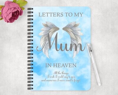 Personalised Letters To My Mum, Nana, Gran, Dad, Grandad In Heaven, Memorial Notebook, Personalised Memorial, Bereavement Gift, Loss Of Parent