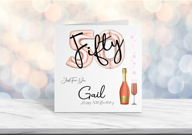 Personalised Birthday Card, 50th Birthday Card, Any Age Birthday Card, Custom Birthday Card, Friend Card, Sister Card, Daughter Card