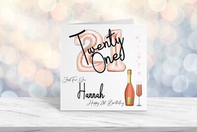 Personalised Birthday Card, 21st Birthday Card, Any Age Birthday Card, Custom Birthday Card, Friend Card, Sister Card, Daughter Card
