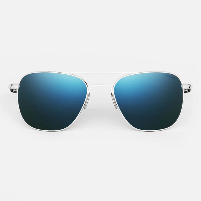 RANDOLPH AVIATOR White Gold 23k Cobalt Polarized | AF265 / AF266