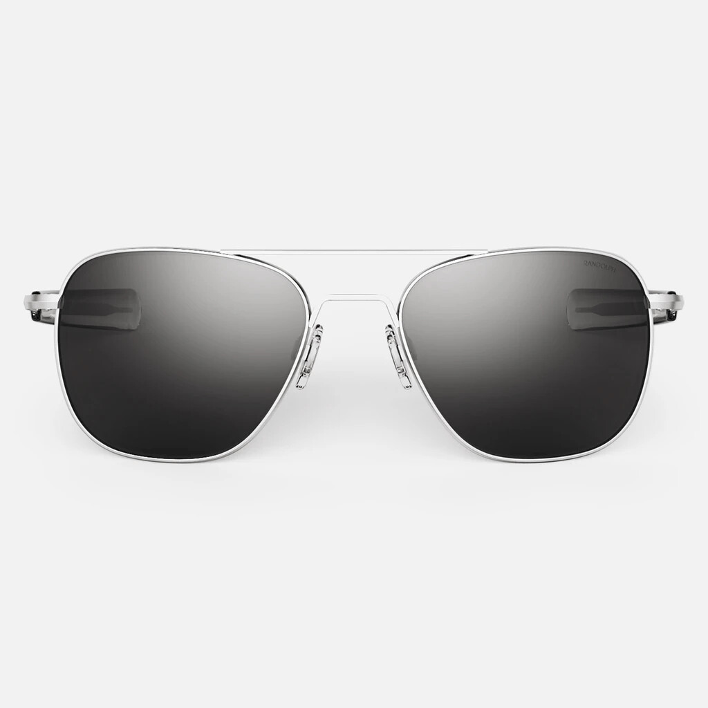 RANDOLPH AVIATOR Matte Chrome American  Gray Polarized | AF038 / AF088 / AF138